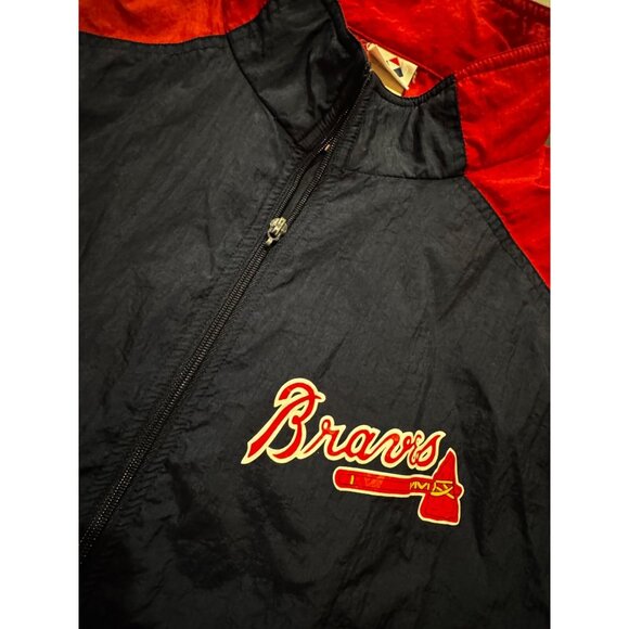 VTG Apex One ATLANTA BRAVES MLB Pullover windbreaker L XL unisex Baseball Jacket - Picture 8 of 11